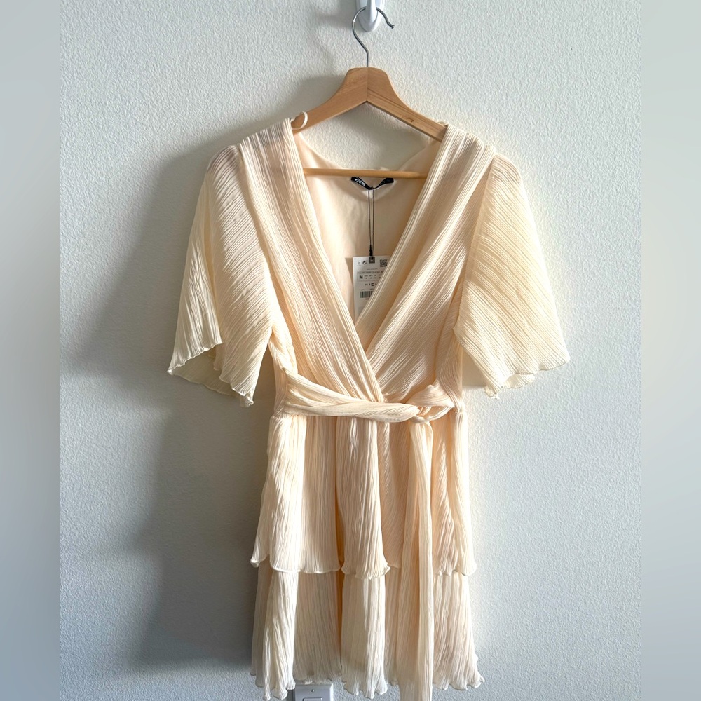 Zara Cream Dress Size M NWT